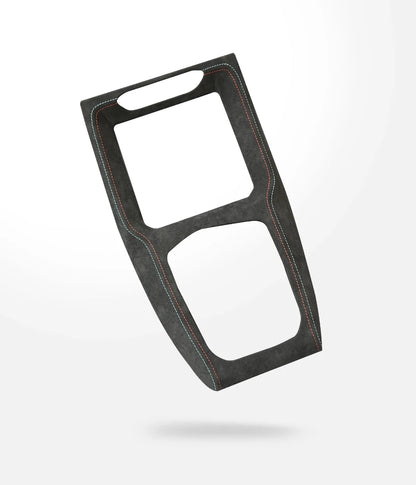 BMW X3 G01 center console cover installed over piano black trim to reduce scratches, fingerprints, and glare around gear selector