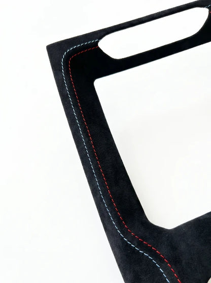 Leather gear selector trim cover for BMW X3 G01 interior, designed to fit over original console and improve durability and appearance
