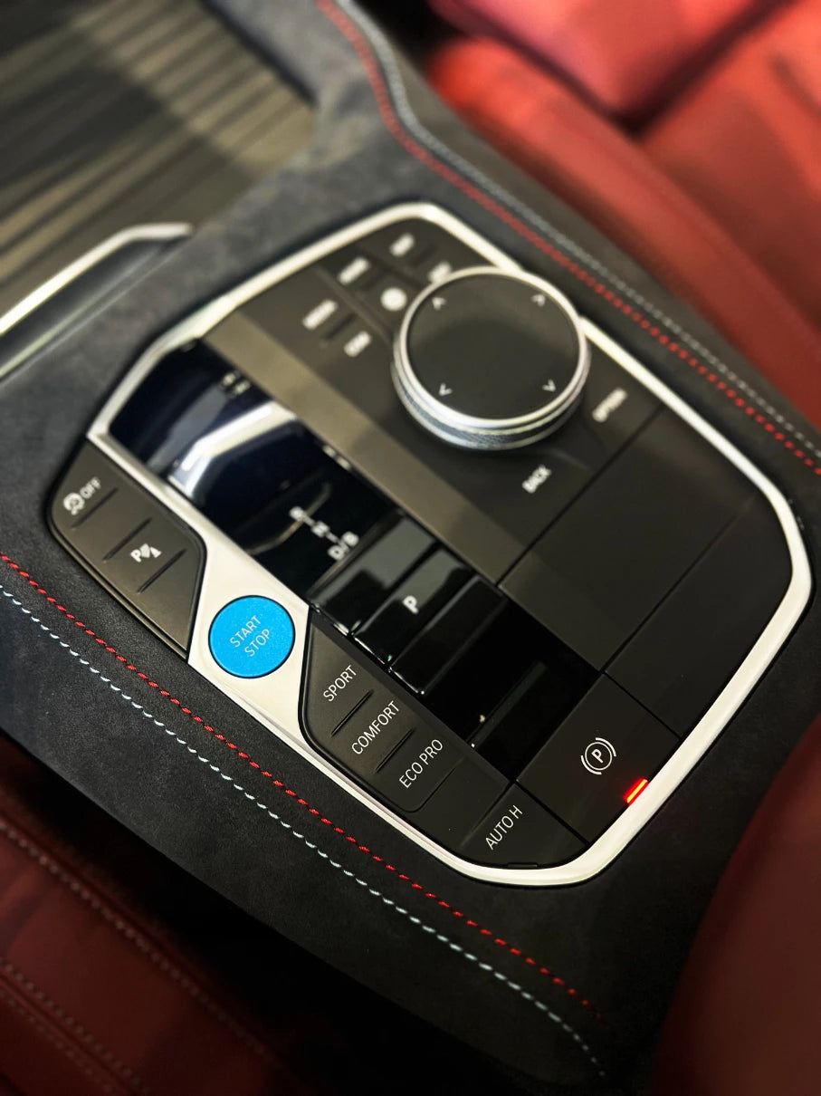 BMW X3 G01 interior console upgrade covering piano black trim to reduce glare and prevent scratches in gear selector section